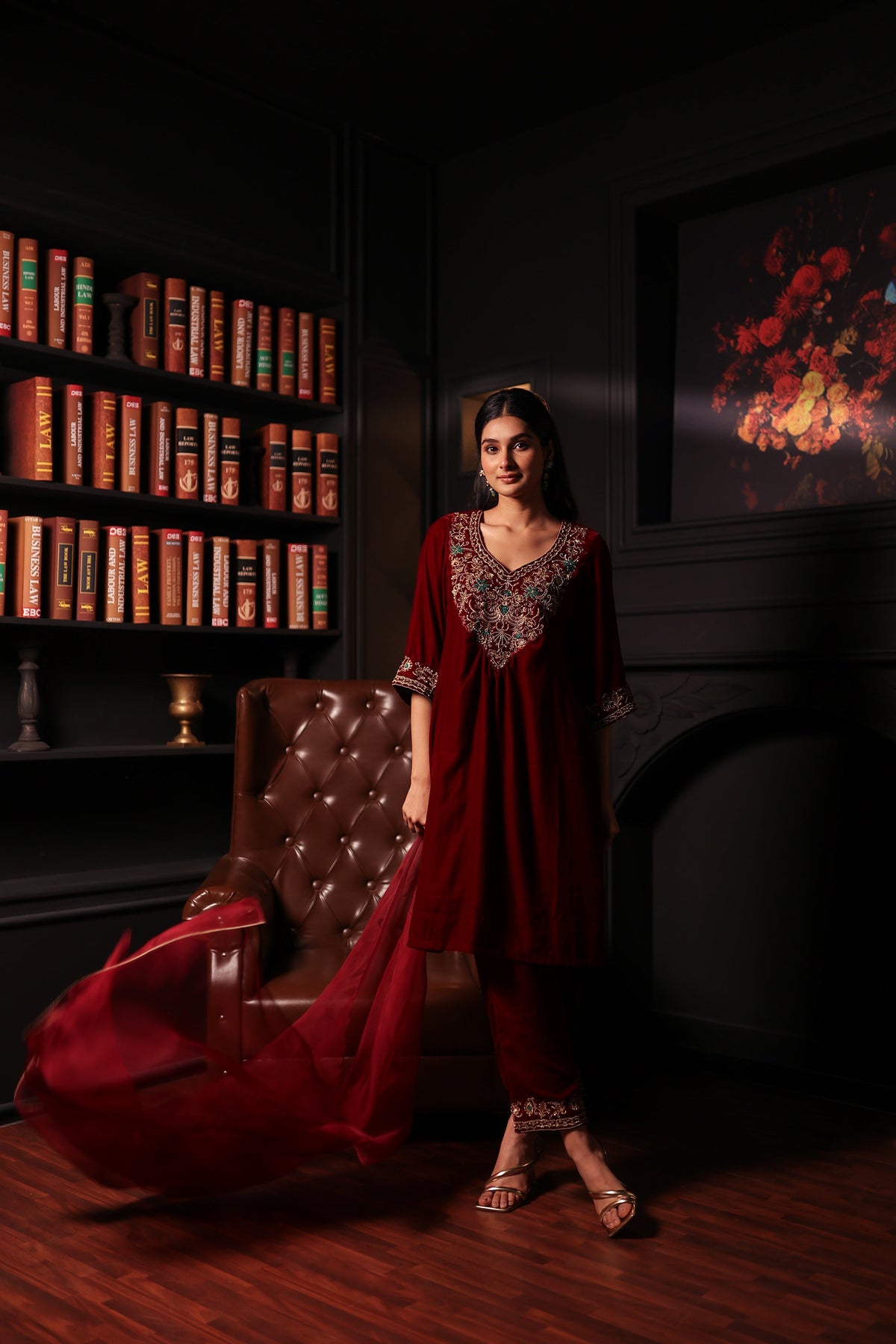 Zeba Velvet Kurta Set