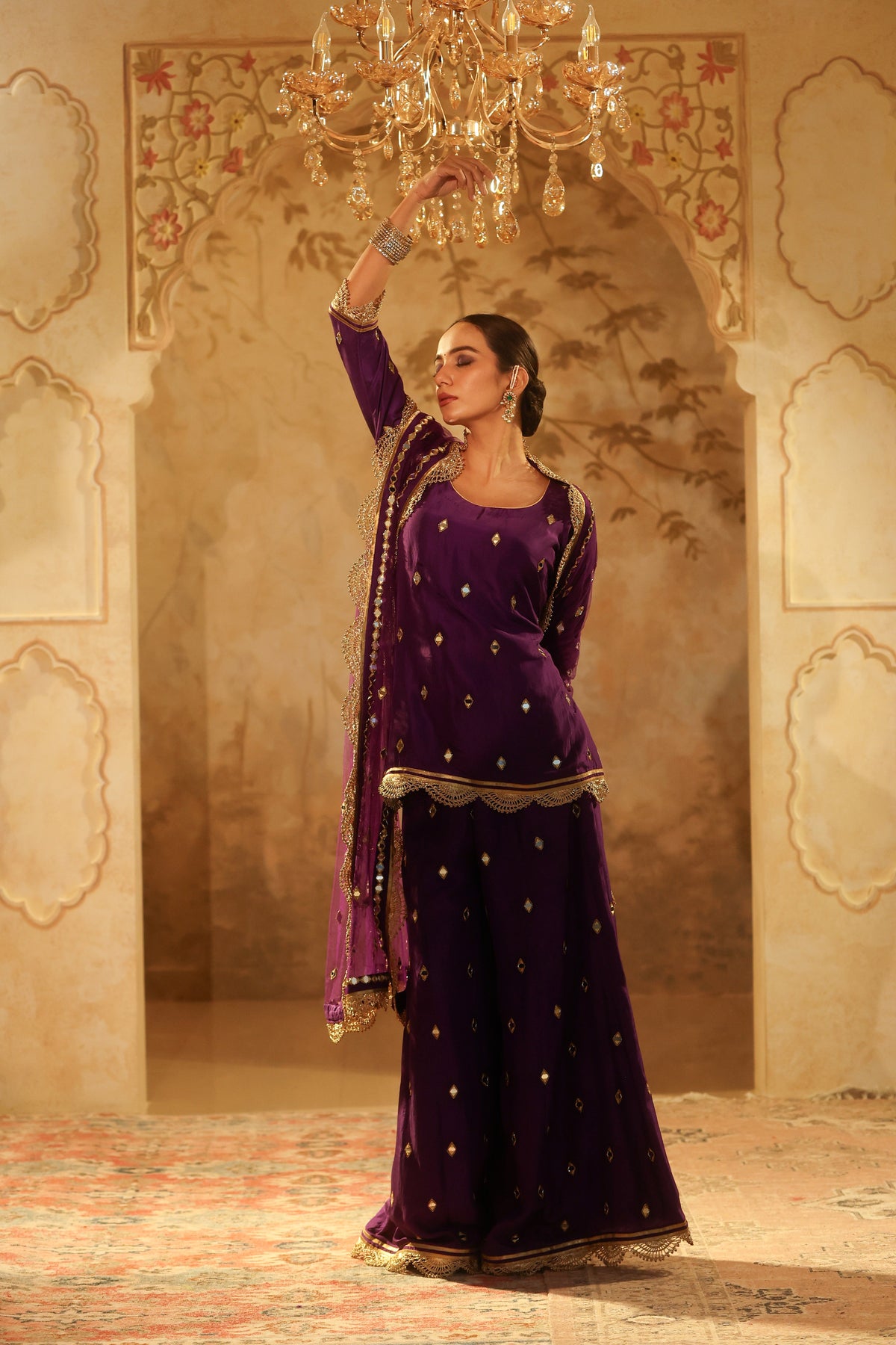 Nazakat Purple Sharara Set