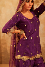 Nazakat Purple Sharara Set