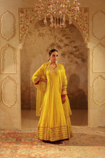 Nazakat Mustard Yellow Anarkali