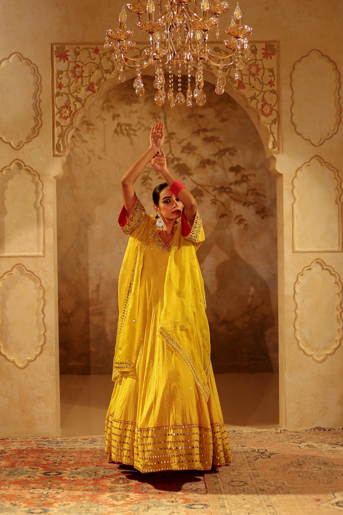 Nazakat Mustard Yellow Anarkali