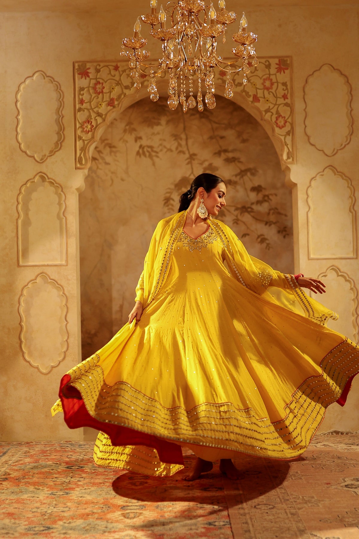 Nazakat Mustard Yellow Anarkali
