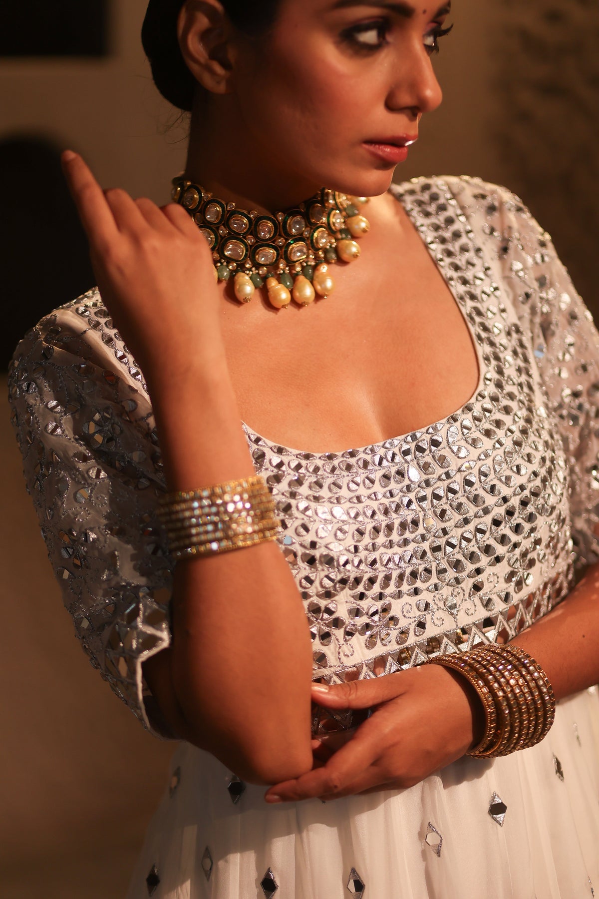 Nazakat White Anarkali