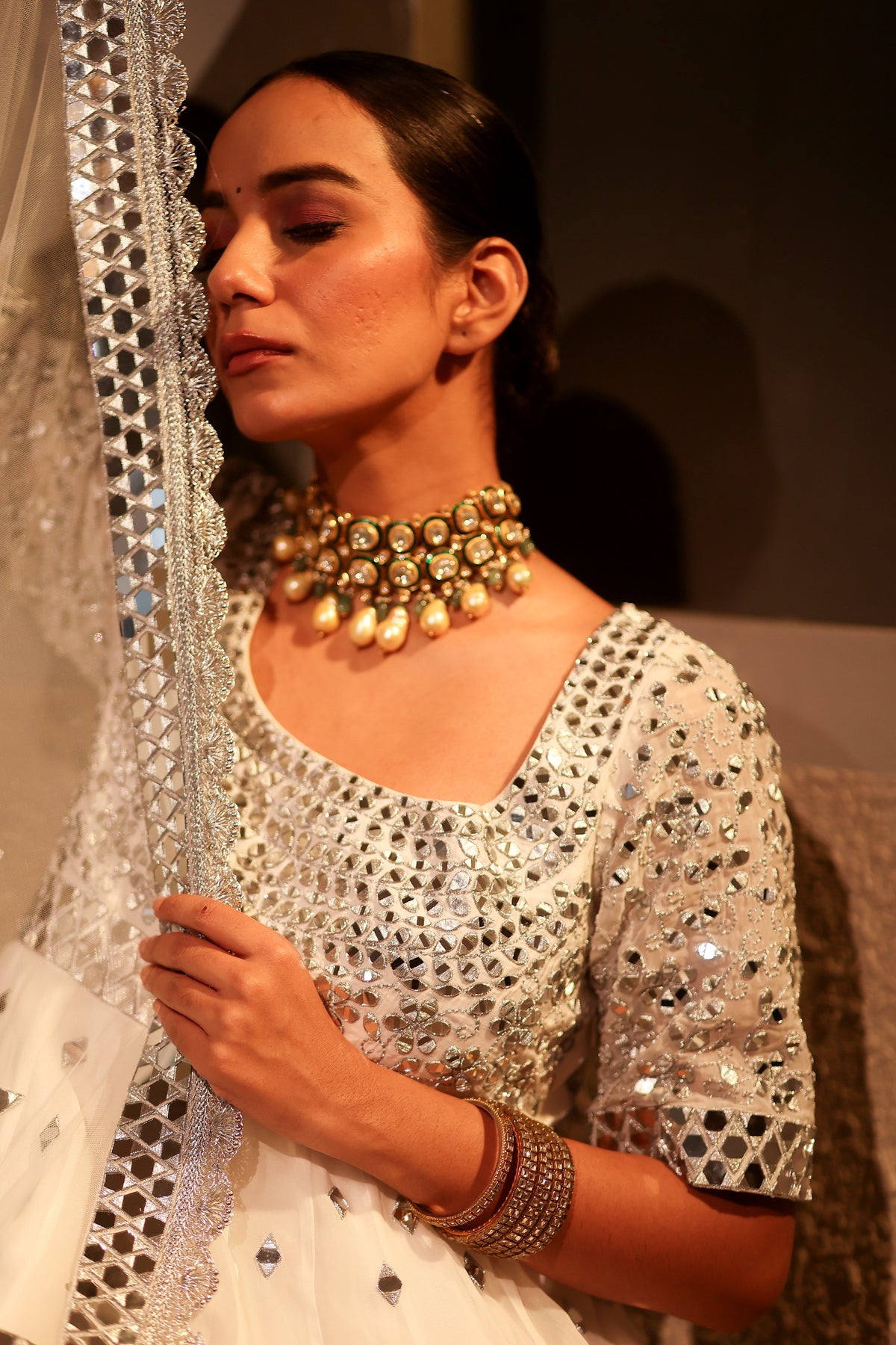Nazakat White Anarkali