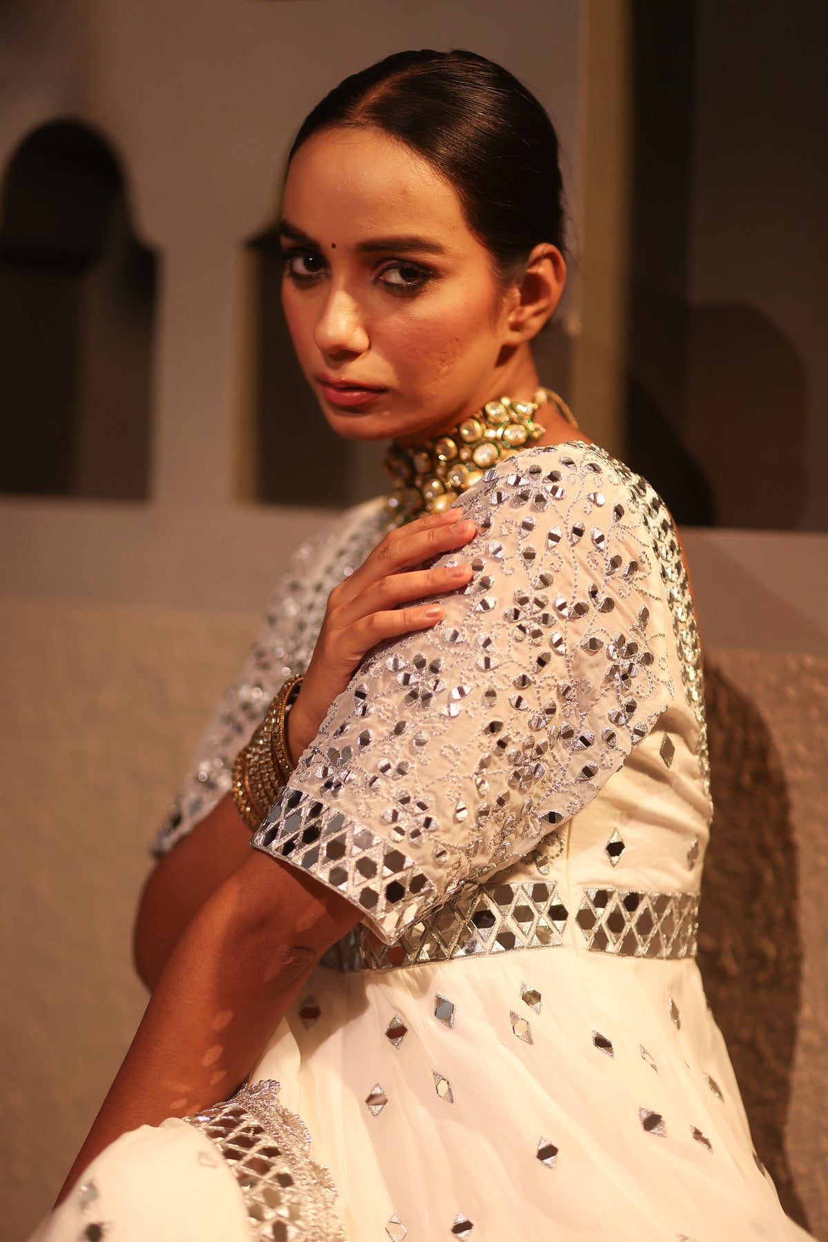 Nazakat White Anarkali