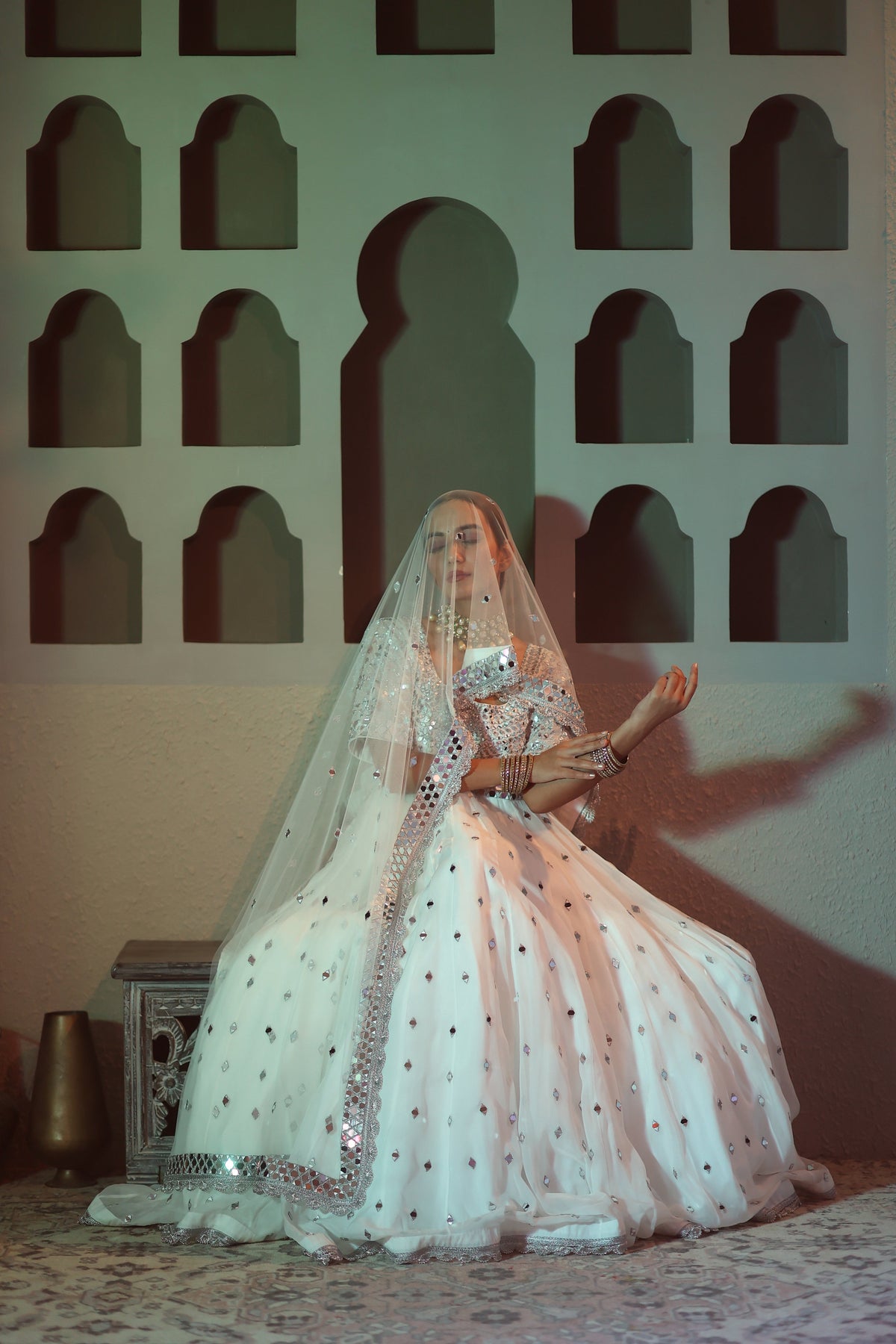 Nazakat White Anarkali