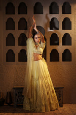 Nazakat Lemon Sequins Lehenga Set