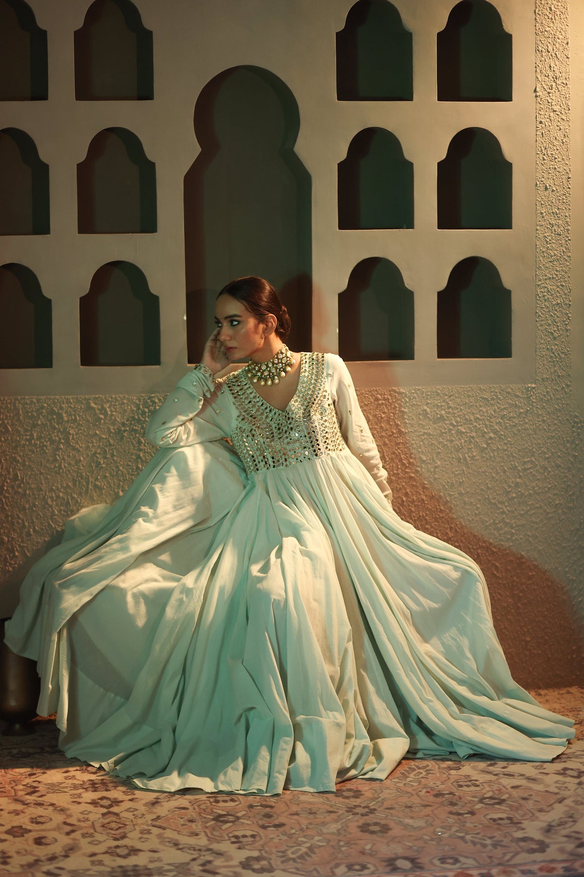 Nazakat Sage Green Anarkali