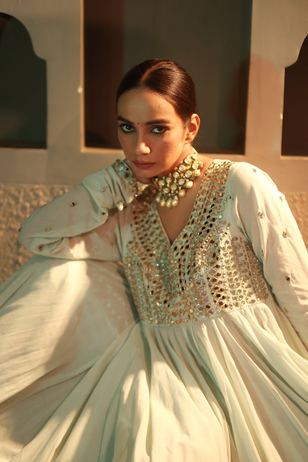 Nazakat Sage Green Anarkali