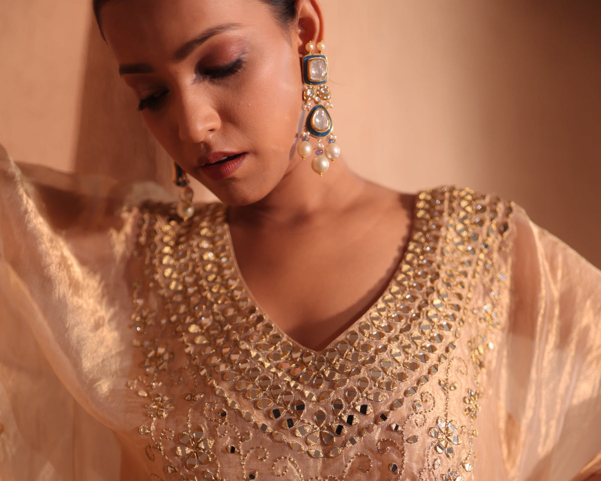 Sona Mirror Gold Kaftan Set