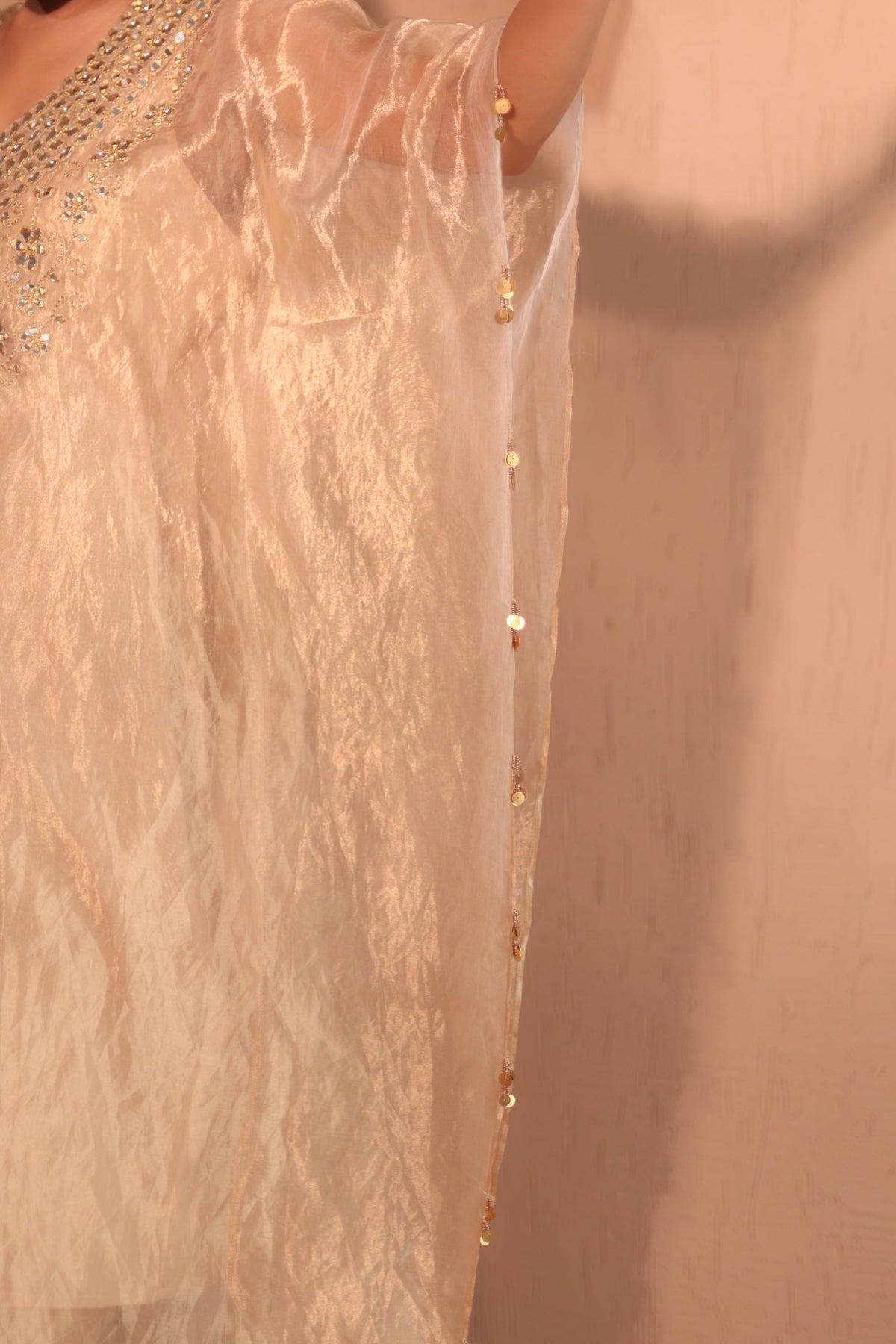 Sona Mirror Gold Kaftan Set