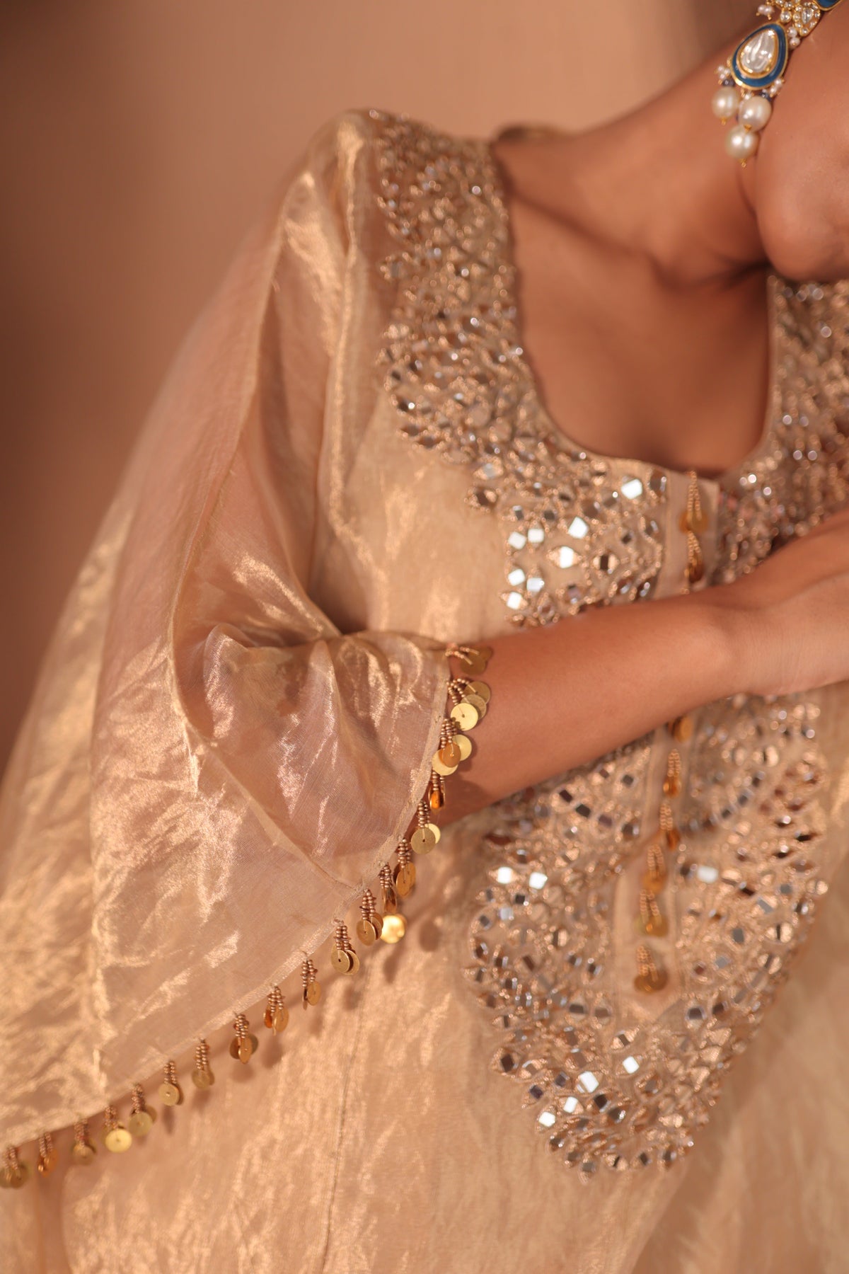 Sona Mirror Gold Kurta Kaftan Set