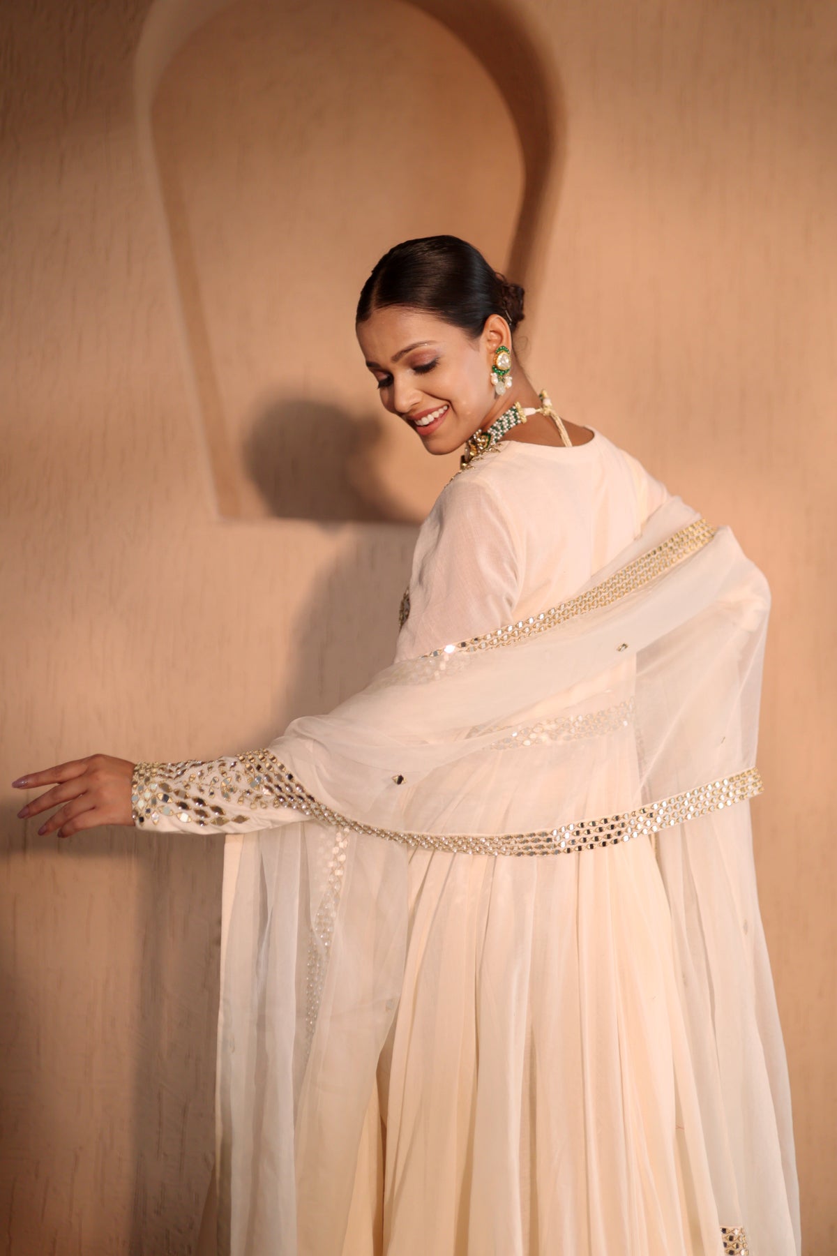 Nazakat Off White Anarkali