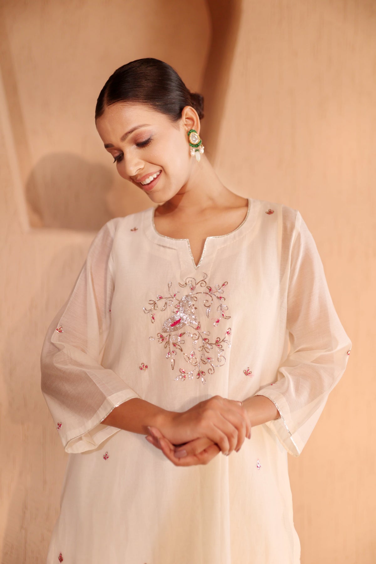 Ruh Off White Kurta Pant Set