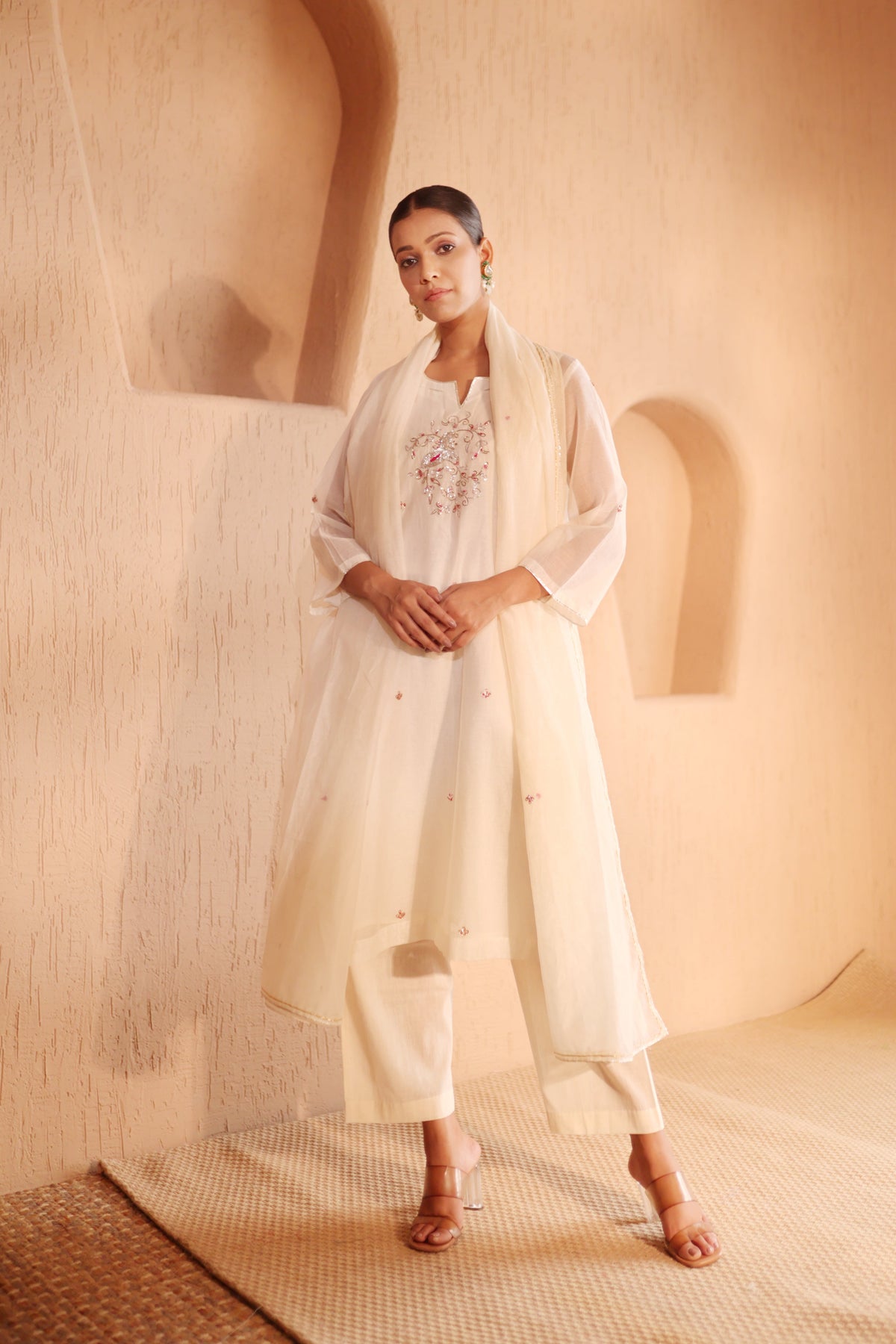 Ruh Off White Kurta Pant Set