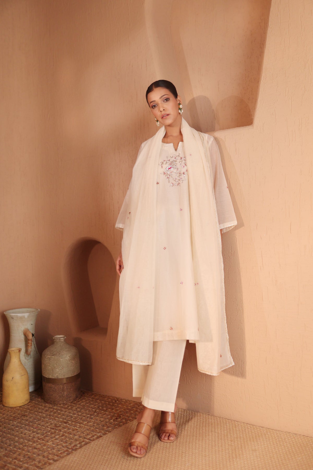 Ruh Off White Kurta Pant Set