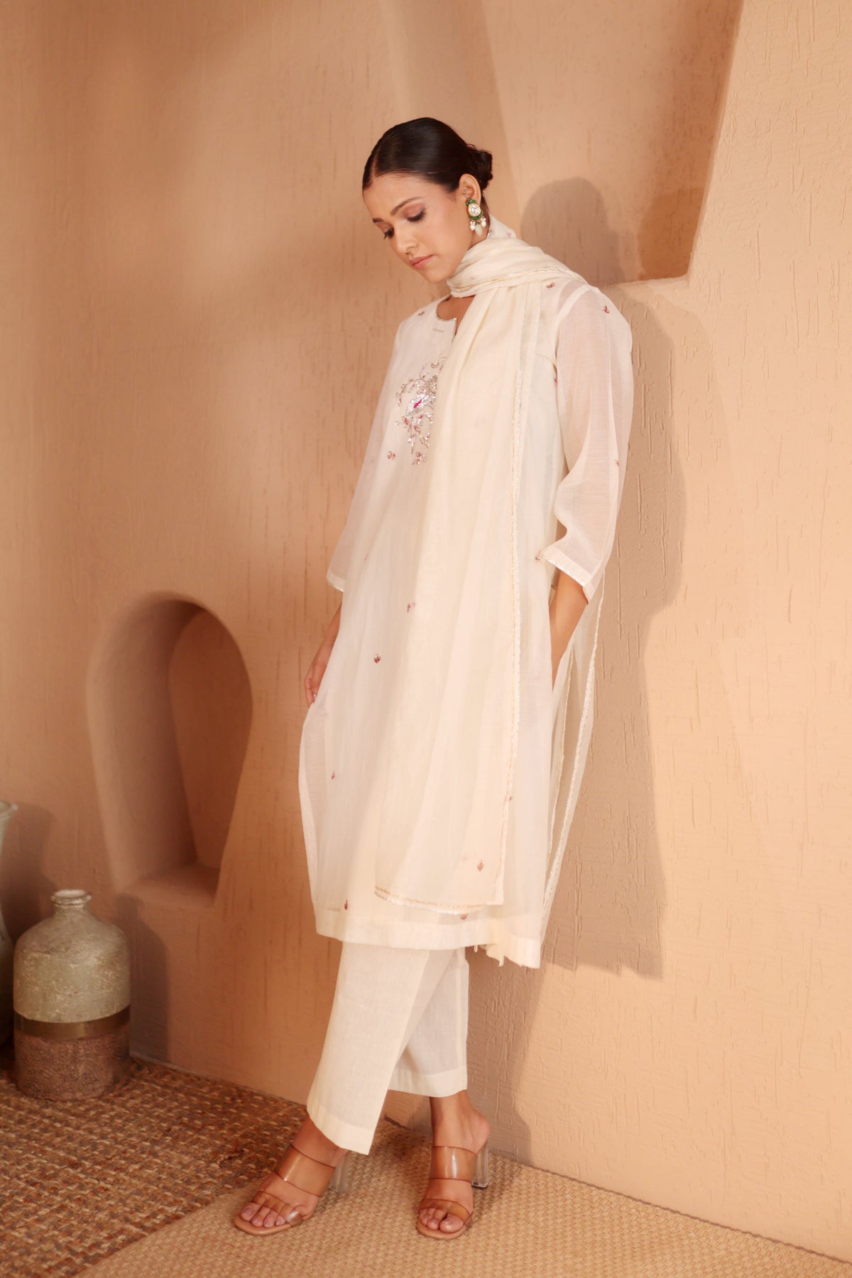 Ruh Off White Kurta Pant Set