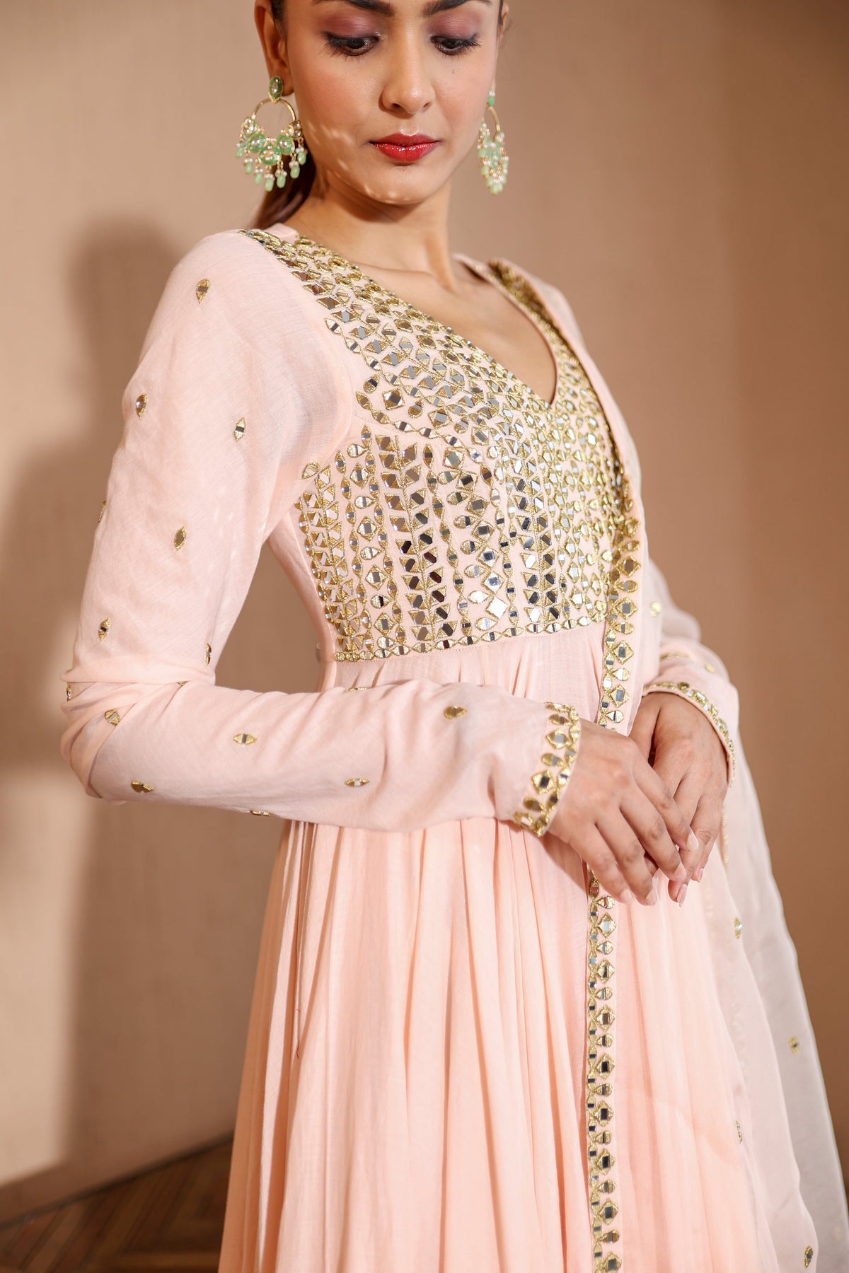 Nazakat Peach Anarkali