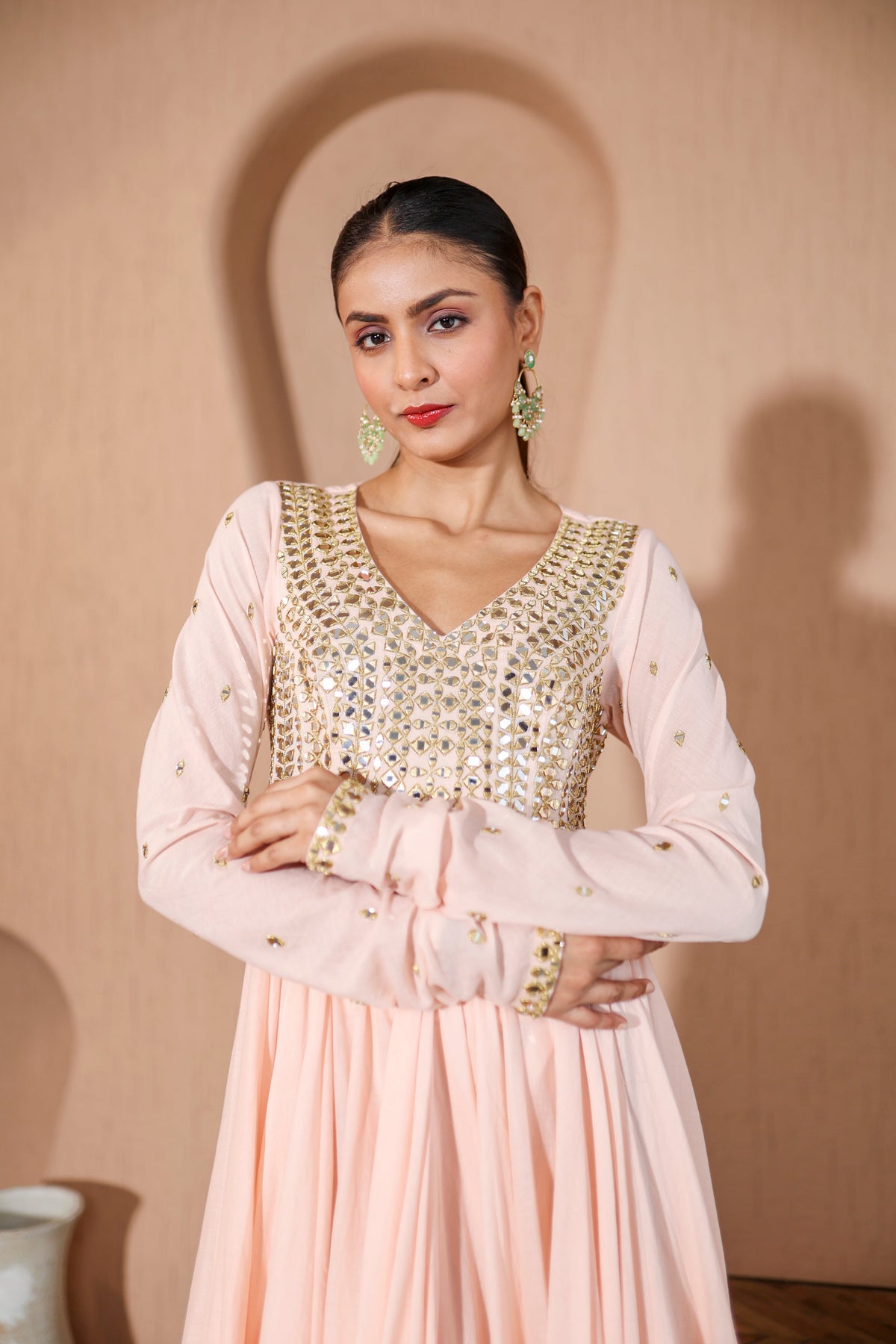 Nazakat Peach Anarkali