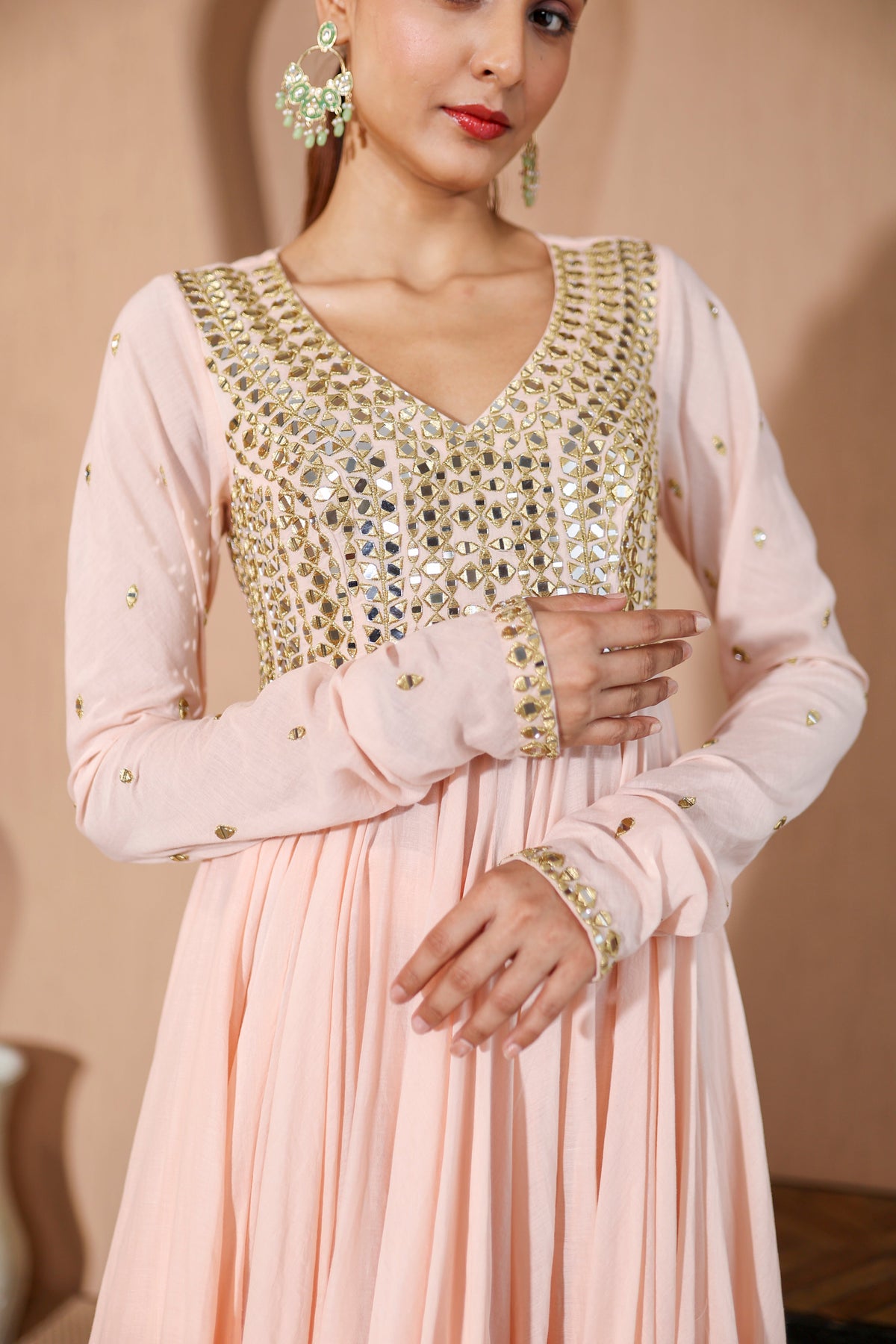 Nazakat Peach Anarkali
