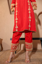 Sona Red Dori Kurta Set