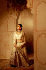 Nazakat Gold Mirror Work Lehenga Set