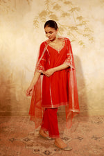 Ruh Red Dori Kurta Set