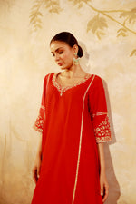 Ruh Red Dori Kurta Set