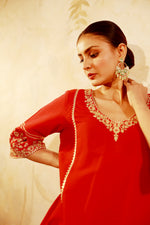 Ruh Red Dori Kurta Set