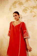 Ruh Red Dori Kurta Set