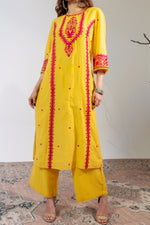Noor Yellow Silk Suit