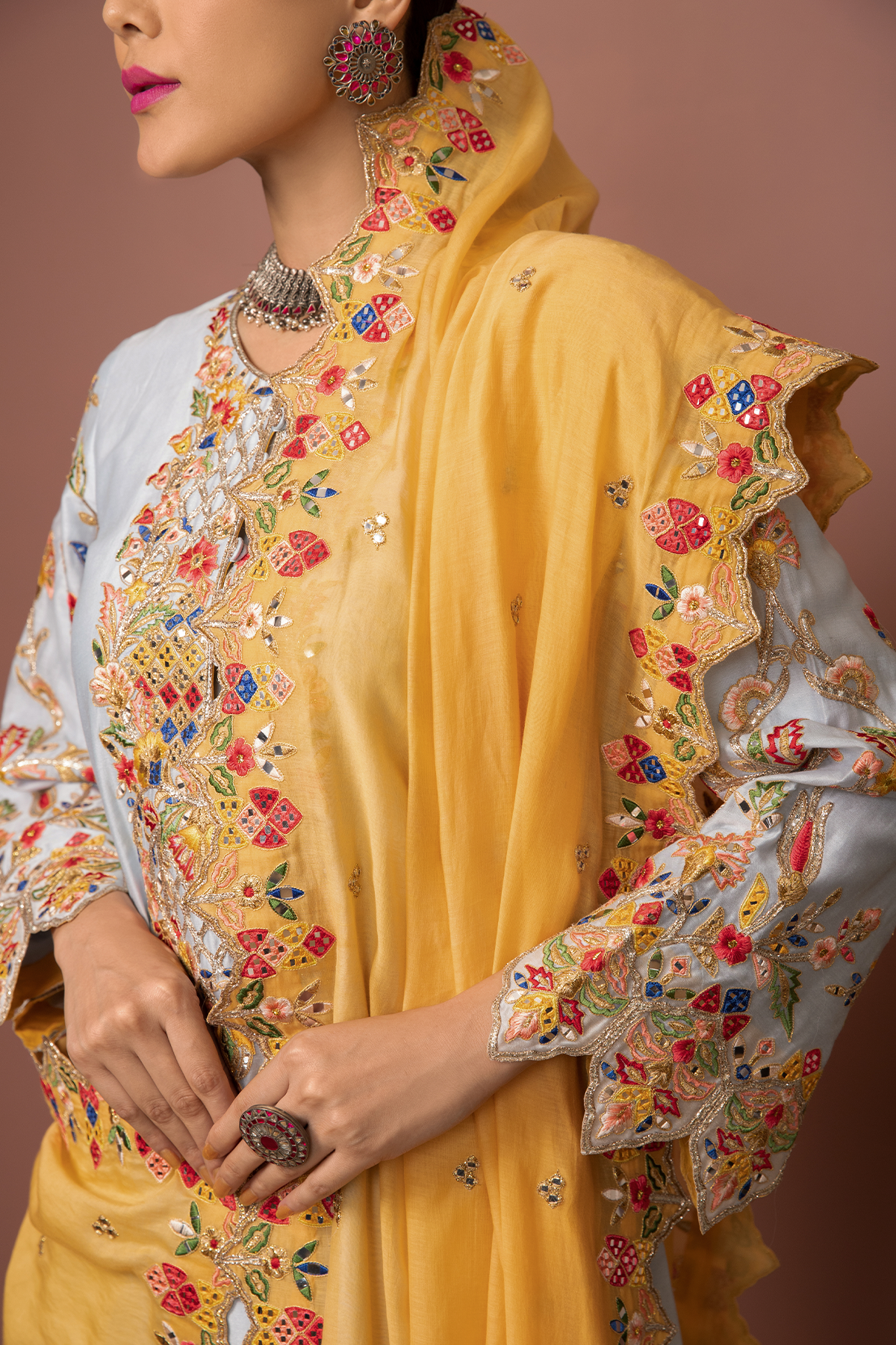 Blue Kurta With Dhoti Set