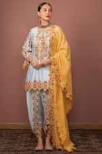 Blue Kurta With Dhoti Set