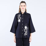 NAVY FLOWER EMBROIDERY CO-ORD SET