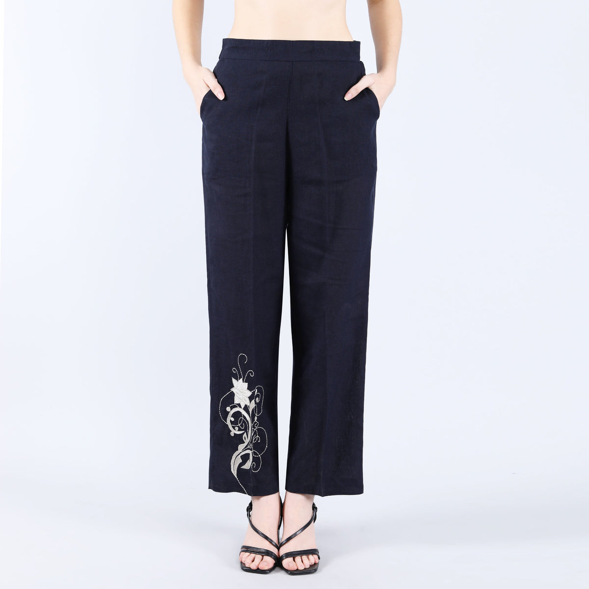 NAVY FLOWER EMBROIDERY CO-ORD SET