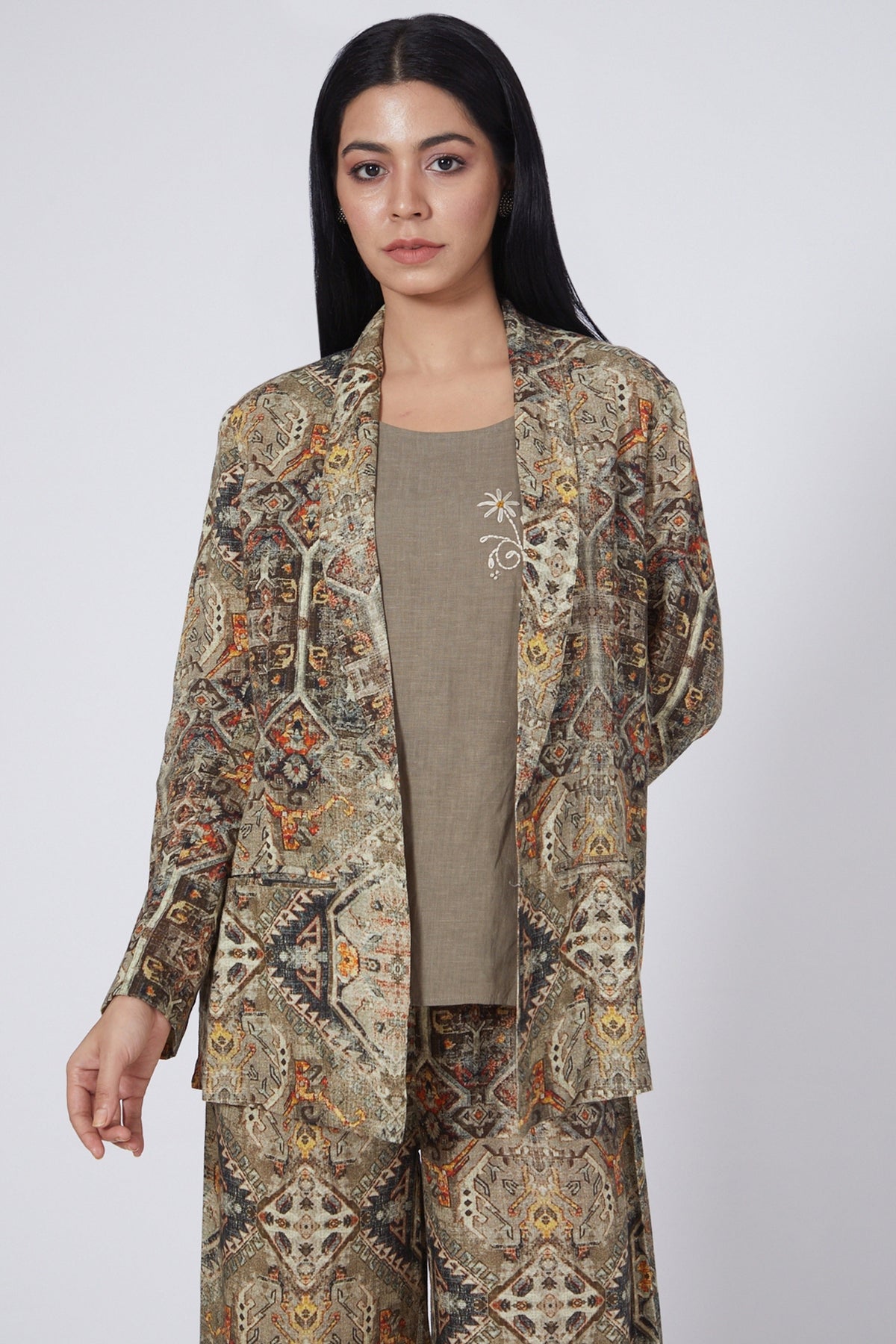 Digital Print Lounge Blazer +Pants