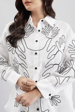 White Shirt with Abstract Pattern