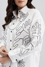 White Shirt with Abstract Pattern