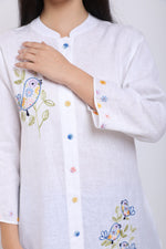 White Hand Embroidered Shirt