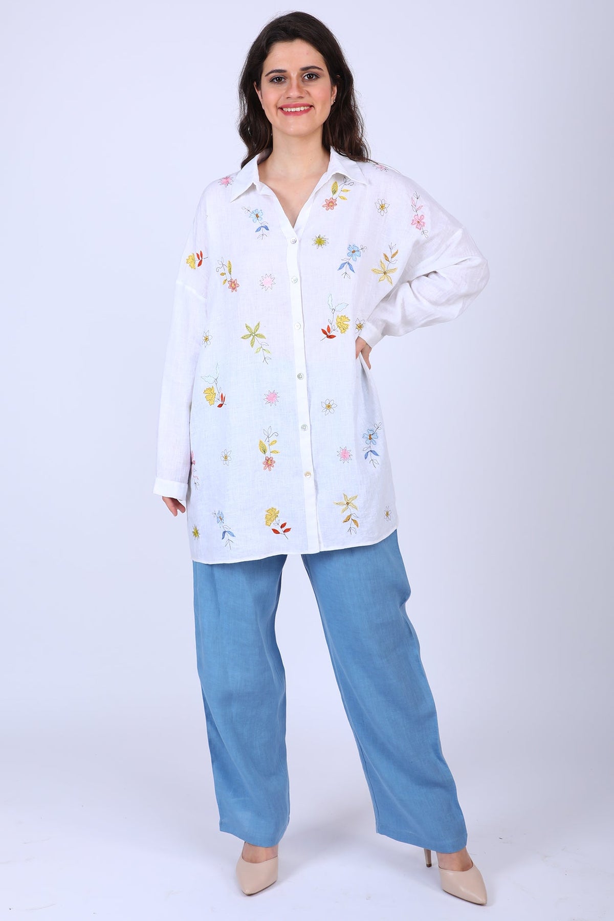 Ivory Hand Embroidered Shirt