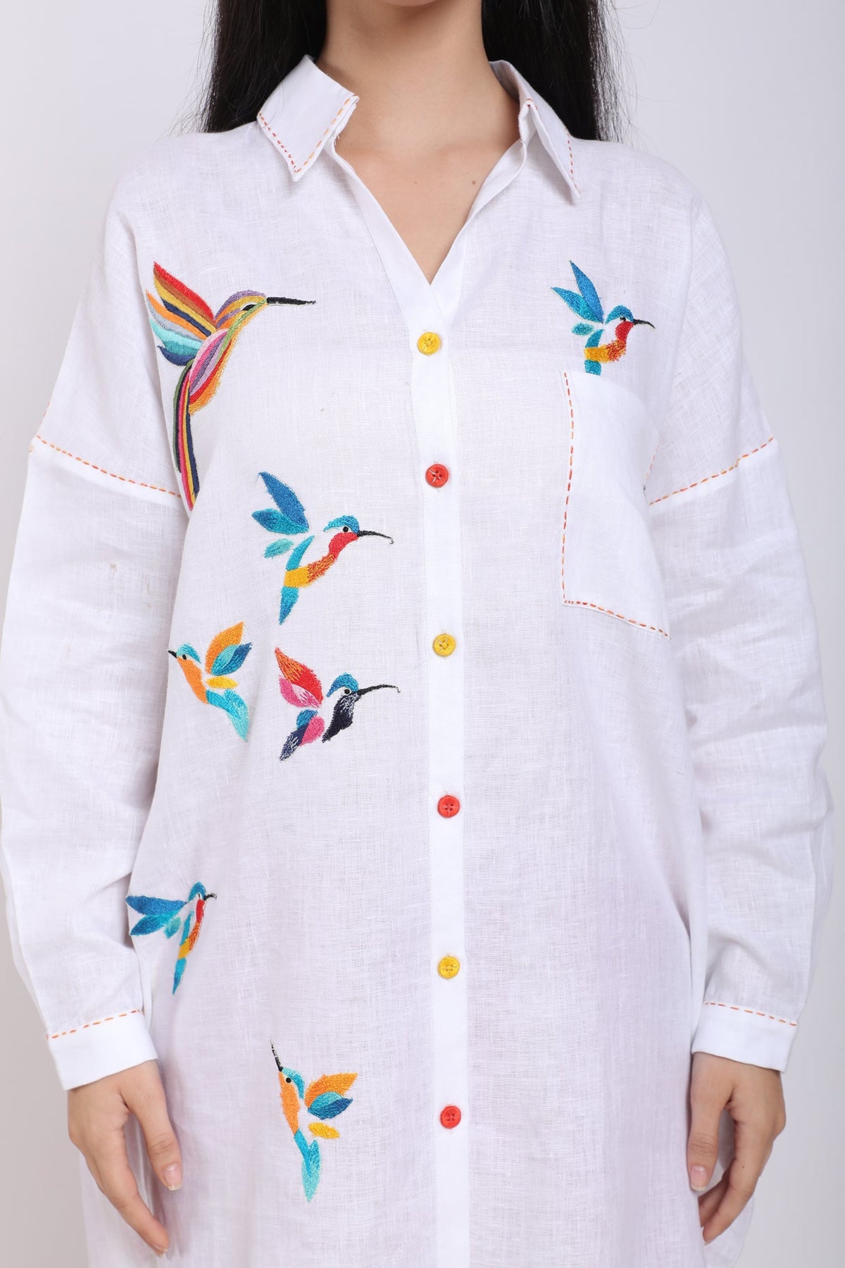 White Embroidered Shirt