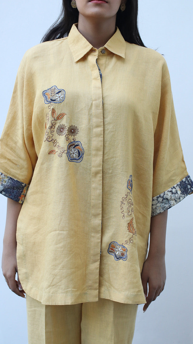 Ochre Embroidered Lounge Big Shirt