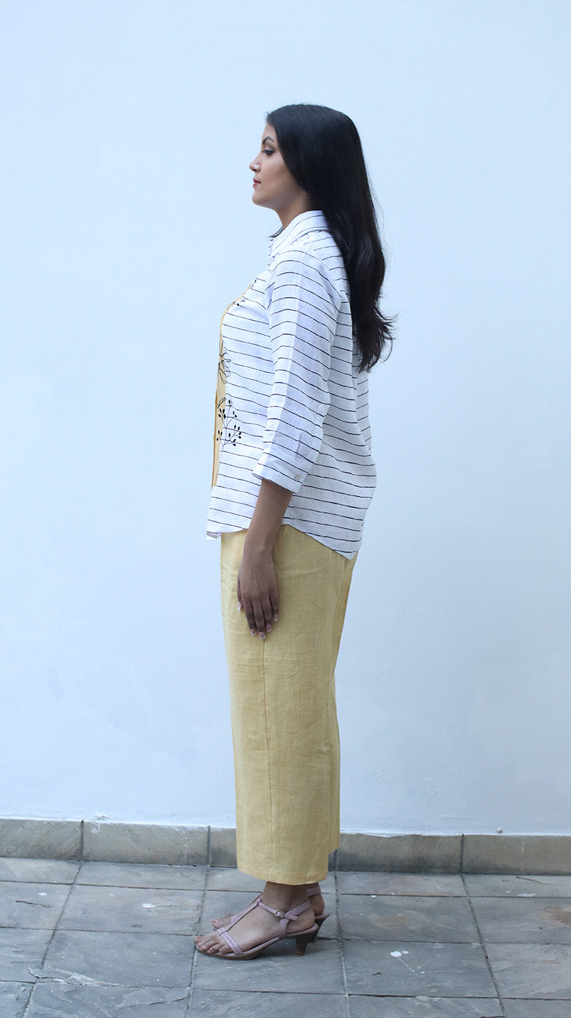 White Digital Printed Lounge Shirt