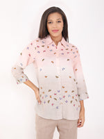 Khakhi Butterfly Embroidered Shirt