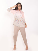 Khakhi Butterfly Embroidered Shirt