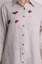 Beige Ladybird Embroidered Shirt