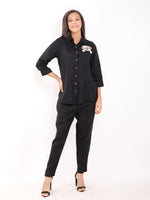 Black Dog Embroidered Shirt