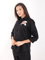 Black Dog Embroidered Shirt