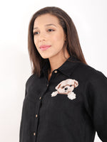 Black Dog Embroidered Shirt
