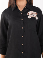 Black Dog Embroidered Shirt